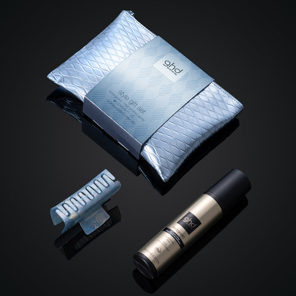 GHD Budle bag m/Body Guard & Hårklype. Gift Set