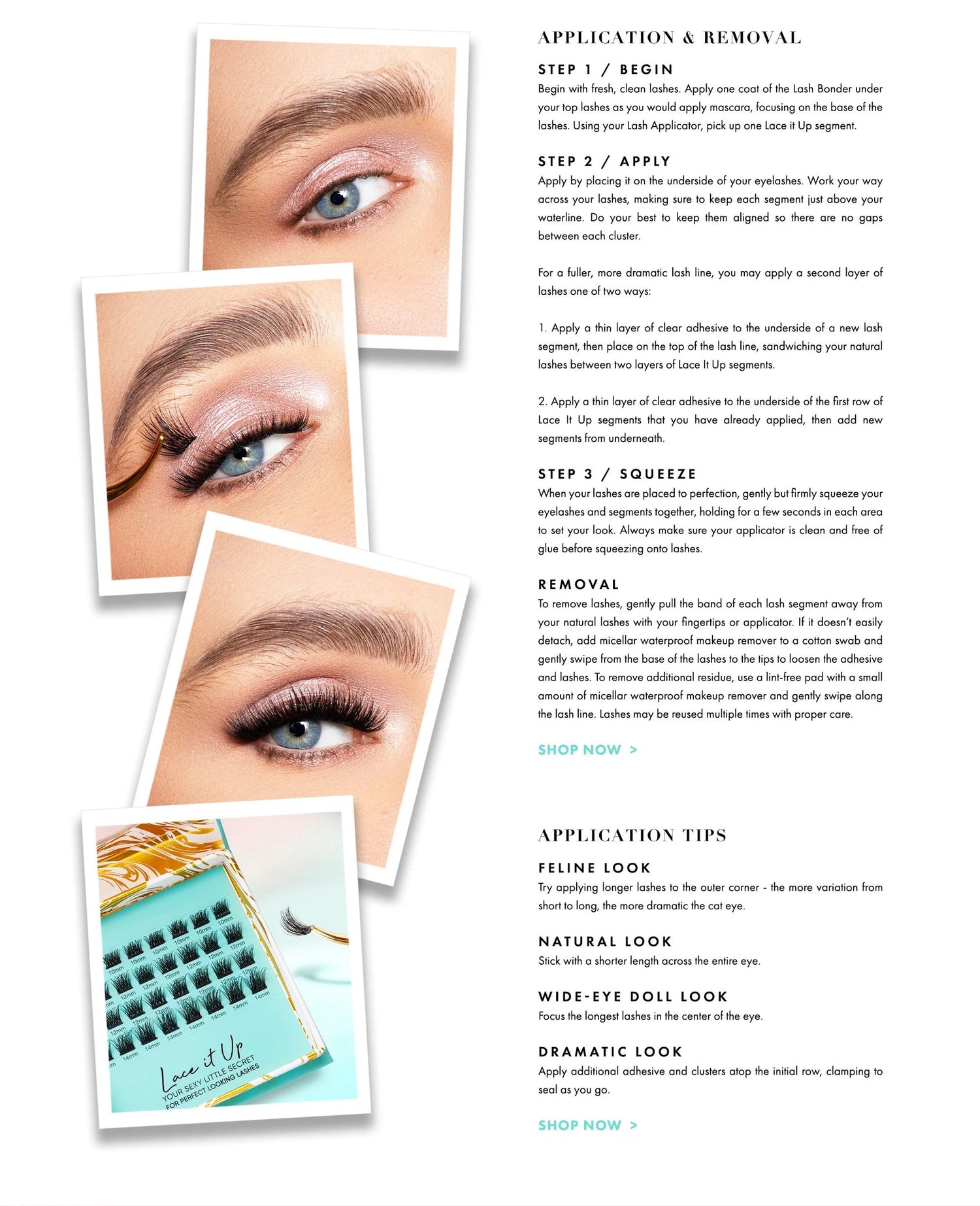 Lace it Up™ DIY Vegan Segment Lashes – Nude Natural Volume