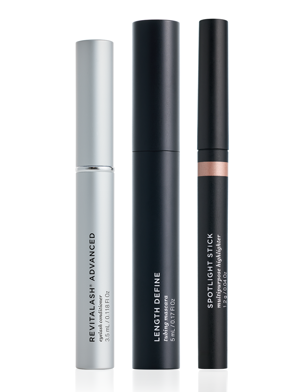 Revitalash Collection - Advanced Growth Serum, Length Define Black Mascara & Spotlight Stick in colour: Rosé Champagne Shimmer