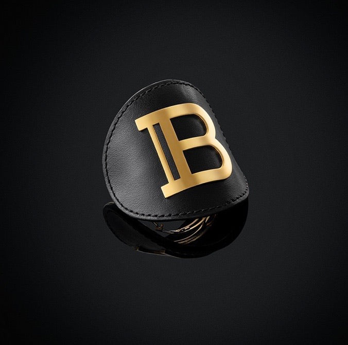 Balmain Limited Edition Genuine Leather Hair Clip Gold B