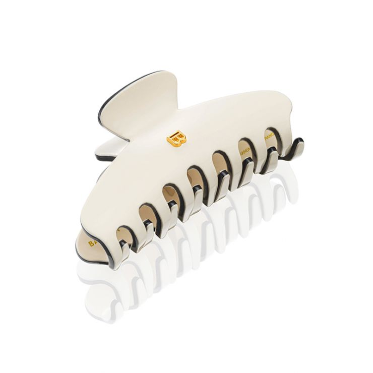 Cellulose Acetate Pince A Cheveux Medium Black/White