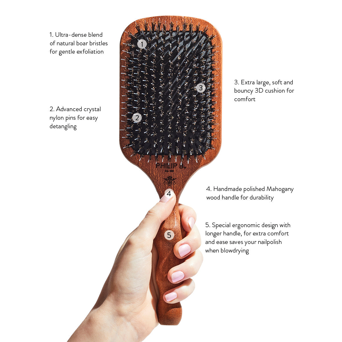 Paddle Hair Brush, with duster bag.