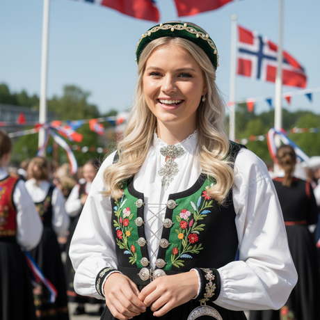 høybøyle bunad 17.mai outfit pynt tilbehør